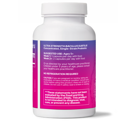 Microbiome Labs HU58 Bacillus Subtilis Probiotics for Women and Men - High Potency Spore Probiotic for Digestive Health & Immune Support - Daily Capsules with 10 Billion CFU (60 Capsules)